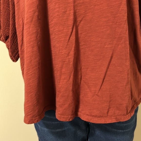 Anthropologie Velvet by Graham and Spencer Margot Knit Top Puff Sleeve Shirt 1X - Picture 6 of 13